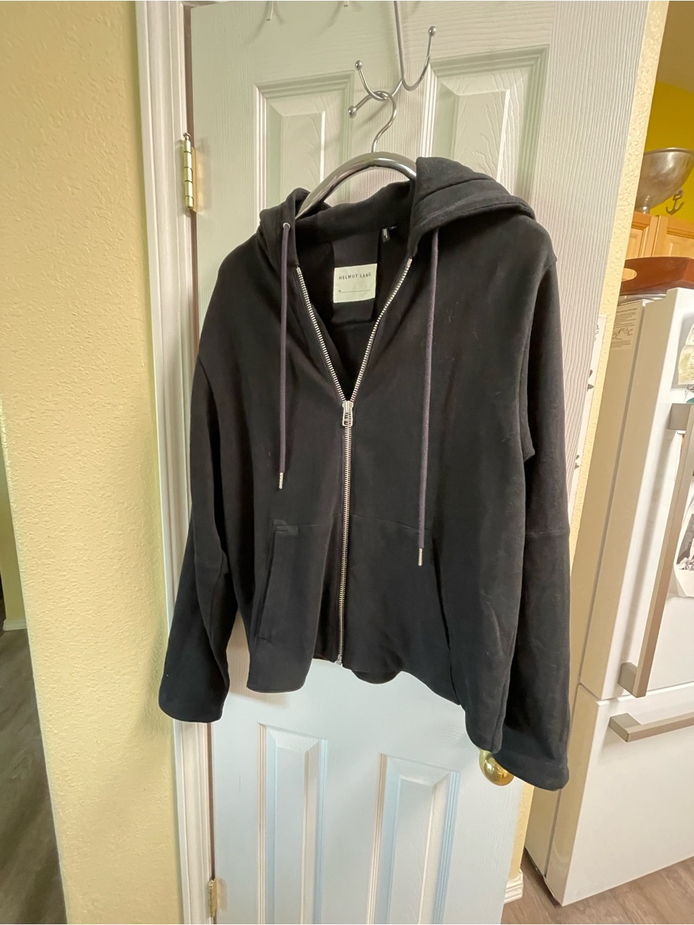 Helmut Lang Black Full-Zip Hooded Sweatshirt - Picture 2 of 15